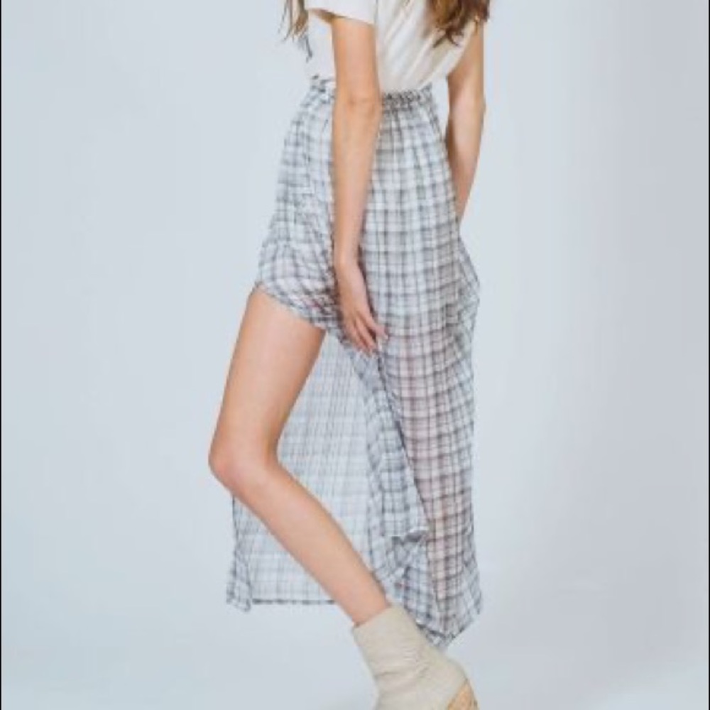Minkpink - Chiffon Check Midi Skirt - NWT - Sz S